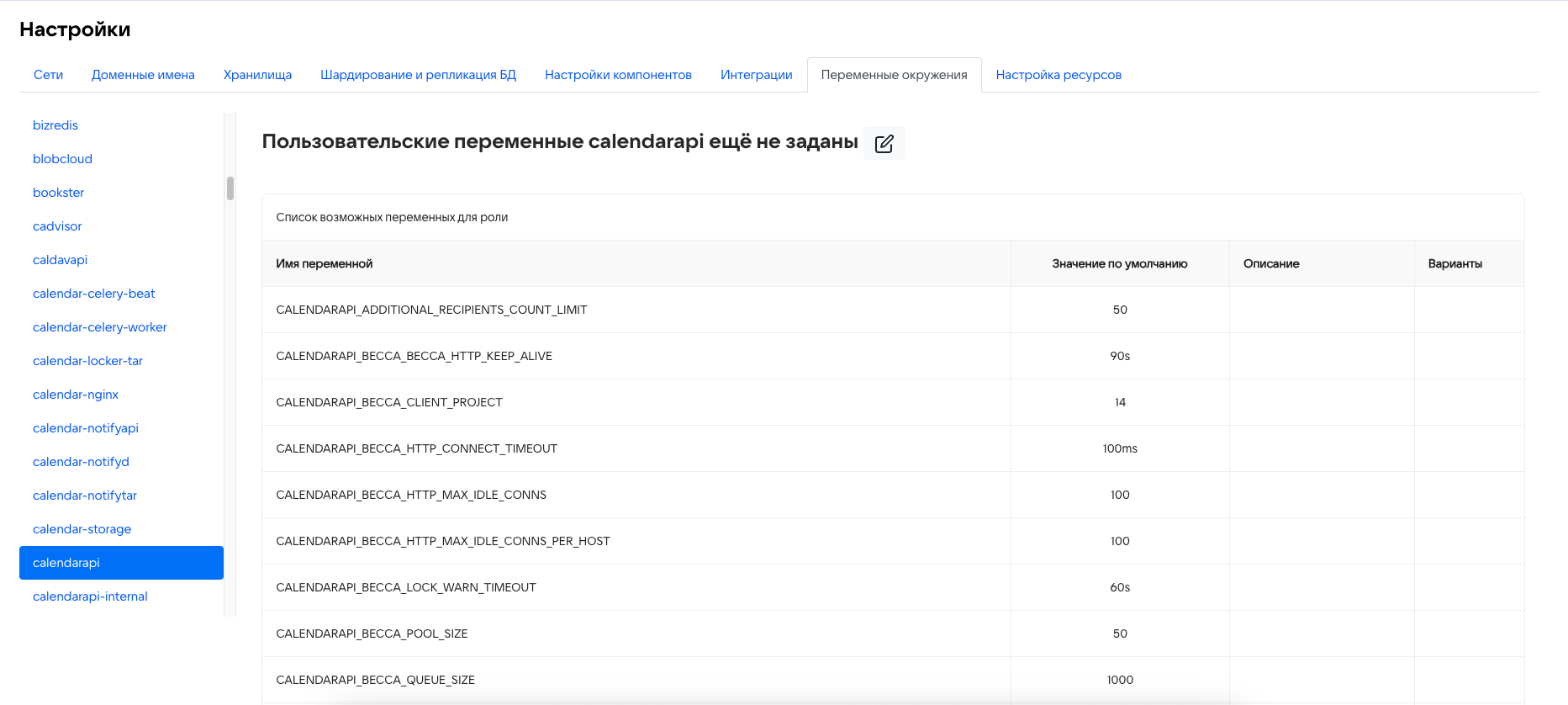 Переменные окружения