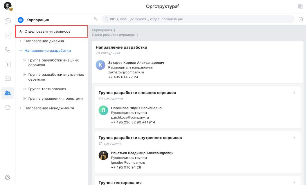Как работать с Организационной структурой