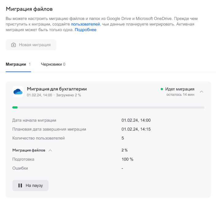 Миграция файлов из OneDrive в Диск VK WorkSpace